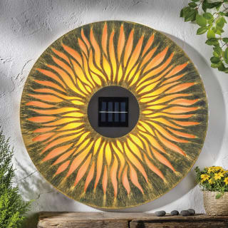 Mason & Jones Solar Powered Metal Sun Wall Art