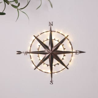 Mason & Jones Solar Powered Metal Compass Wall Art