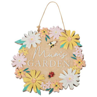 Floral Hanging Wall Plaque - Mum's Garden