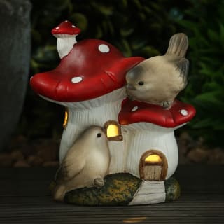 Solar Powered Toadstool House - Birds
