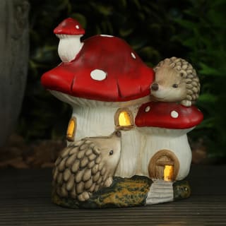 Solar Powered Toadstool House - Hedgehogs