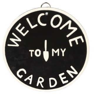 Welcome to My Garden Plaque - Black