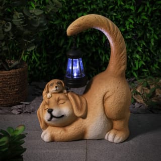 Solar Powered Dogs with Lantern