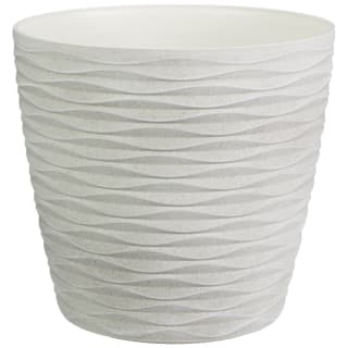XL Wave Effect Plastic Plant Pot - White