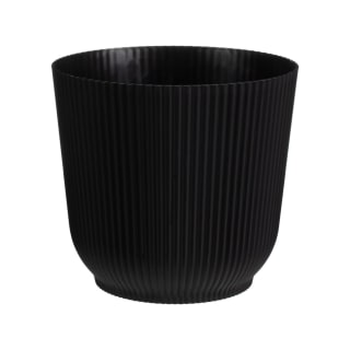 429752-modern-ribbed-plastic-plant-pot-black