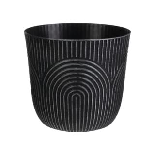 Arch Design Plastic Plant Pot 22cm - Black with Silver