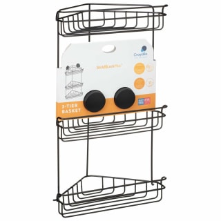 Croydex 3 Tier Corner Basket - Black