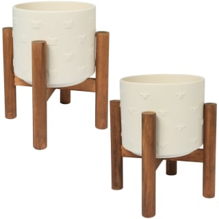 429849-ceramic-planter-on-wooden-stand