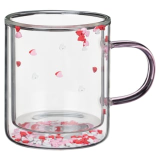 Heart Confetti Glass Mug