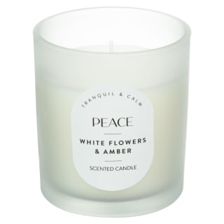 Peace Scented Candle - Small - White Flowers & Amber