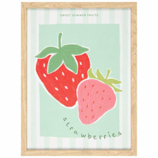 Summer Fruits Printed Canvas 30 x 40cm - Strawberries