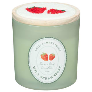 Sweet Summer Fruits Candle with Boucle Lid - Strawberry