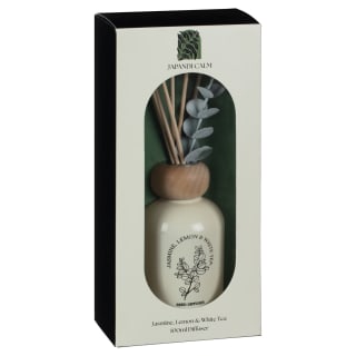 Japandi Calm Wooden Ball Lid Reed Diffuser 100ml - Jasmine, Lemon & White Tea