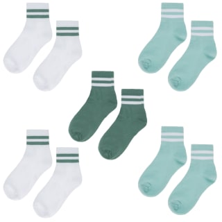Ladies Quarter Socks 5pk - Khaki