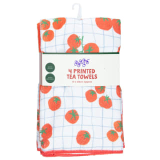 Tomato Printed Tea Towels 4pk