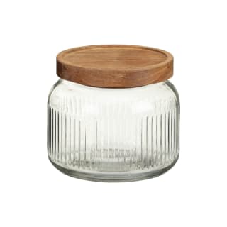 Ribbed Storage Jar with Acacia Lid 800ml