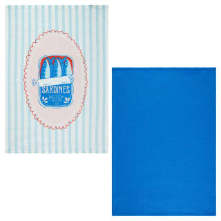 Sardine Printed Tea Towels 2pk