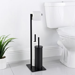 Toilet Roll and Toilet Brush Holder 3 in 1 - Black