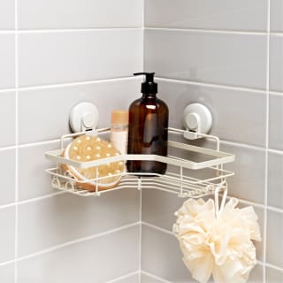 Bathroom Corner Suction Caddy - Natural