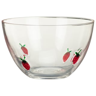 Glass Fruits Embossed Bowl - Strawberry