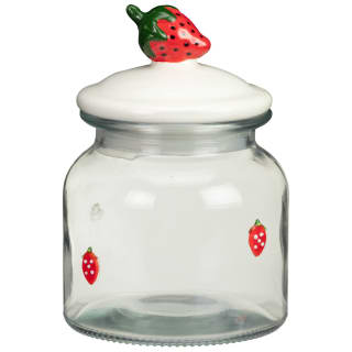 Fruit Embossed Glass Jar - Strawberry