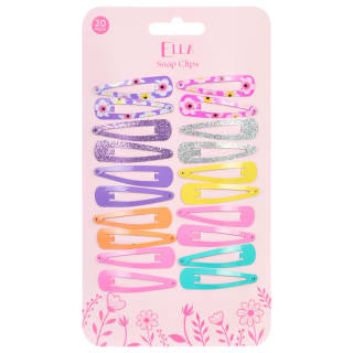 Ella Hair Snap Clips 20pk - Floral