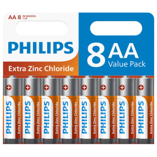Philips AA Extra Zinc Chloride Batteries 8pk
