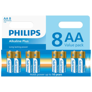 Philips AA Alkaline Plus Batteries 8pk