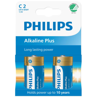 Philips C Alkaline Plus Batteries 2pk