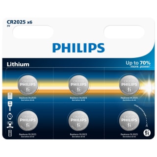 Philips Mini-Cell CR2025 Batteries 6pk