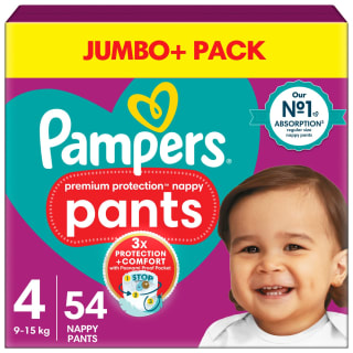 Pampers Premium Protection Nappy Pants 54pk - Size 4