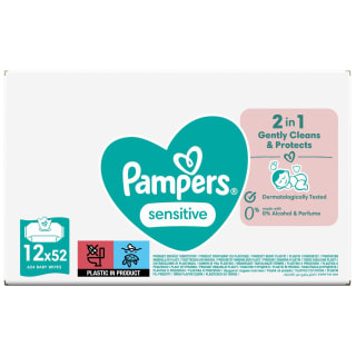 Pampers Sensitive Baby Wipes 12 x 52pk