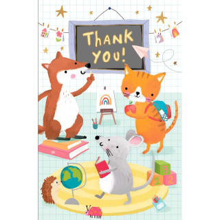 Thank You Teacher Card - Animals