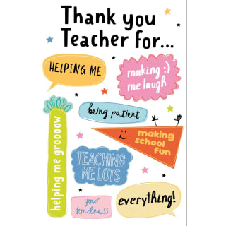 Thank You Teacher Card - Signs