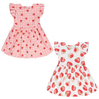 Strawberry Baby Dress 2pk Sizes 0-12 Months