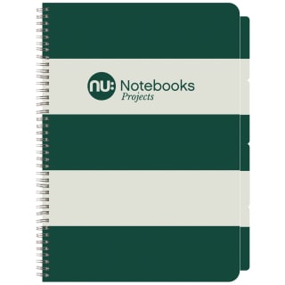 NU: A4 Striped Project Notebook - Green
