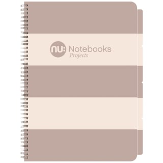 NU: A4 Striped Project Notebook - Beige