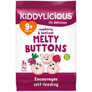 Kiddylicious Melty Buttons 5 x 6g - Raspberry