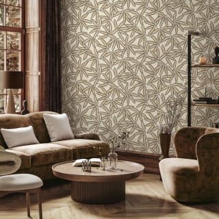 Grasscloth Leaf Textured Wallpaper - Cream