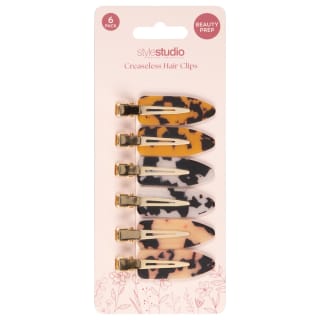 Style Studio Creaseless Hair Clips 6pk - Leopard Print