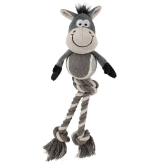 Farm Animal Tennis Ball Rope Toy - Donkey
