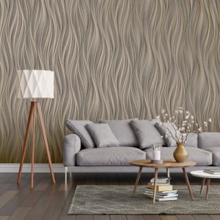 Serenity Wallpaper - Charcoal & Gold