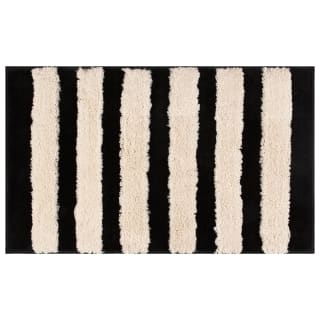Natural Edit Striped Bath Mat - Black & White