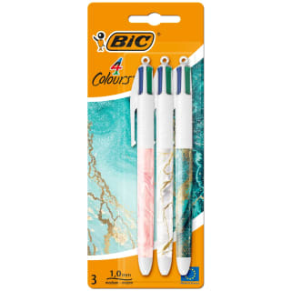 Bic 4 Colour Marble Pens 3pk