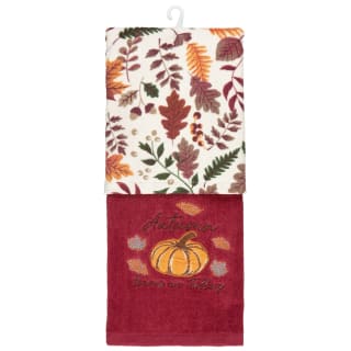 Harvest Velour Tea Towels 2pk - Autumn Leaves