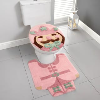 Christmas Toilet Seat Cover & Pedestal Mat - Nutcracker
