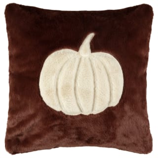 Embroidered Pumpkin Faux Fur Cushion