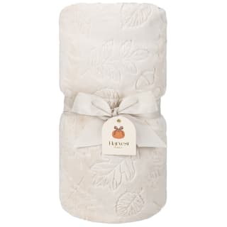 Harvest Leaf Embossed Throw - Natural