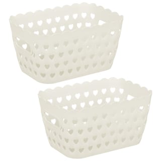 Scalloped Heart Storage Baskets 2pk - Cream
