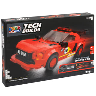 Brick by Brick Tech Builds Light & Sound Sports Car - Red